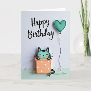 Teal Creature Birthday Card