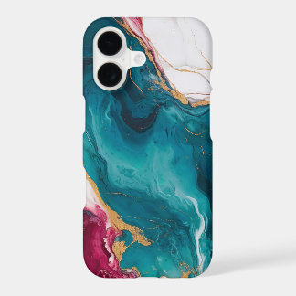 Teal & Crimson Marble Elegance