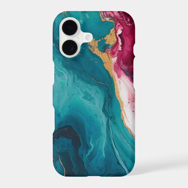 Teal & Crimson Marble Elegance (Back)