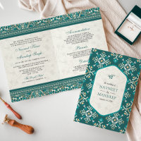 Teal Cross-stitch All in One Sikh Wedding