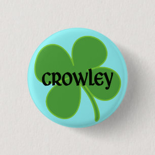 Teal Crowley Pin with Shamrock