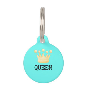 Teal Crown Princess Queen Pet Tag