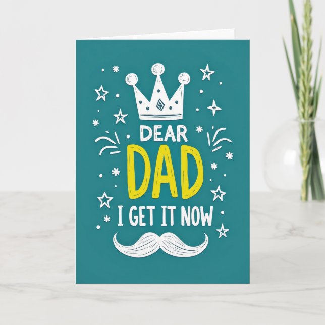 Teal Crown Sweet Fathers Day Card (Front)
