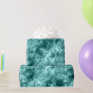 Teal Crumpled Texture Wrapping Paper