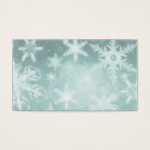 Teal Crystal Snowflake Gift Tag Business Card