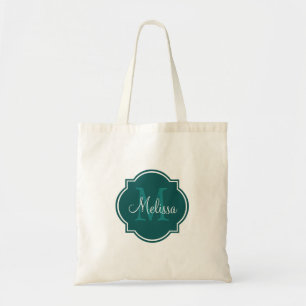 Teal Custom Personalised Monogram Tote Bags