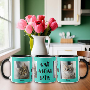 Teal Custom Photo Cat Mum Life Mother's Day  Mug