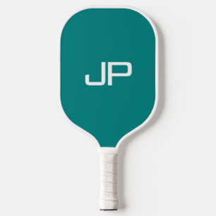 Teal Customisable Colour Monogram Name Template Pickleball Paddle