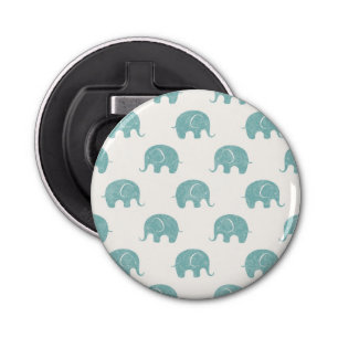 Teal Cute Elephant Pattern Bottle Opener