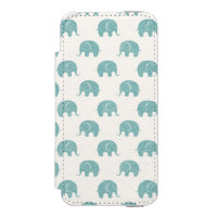 Teal Cute Elephant Pattern