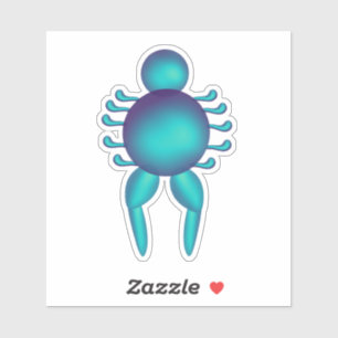 Teal Cyber Creature Futuristic Abstract Character