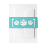 Teal D20 Dice Gamer Wedding Belly Bands