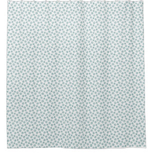 Teal Daisies Outline Shower Curtain