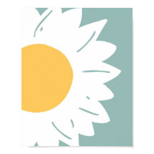 Teal Daisy – Minimalist Floral Wall Art