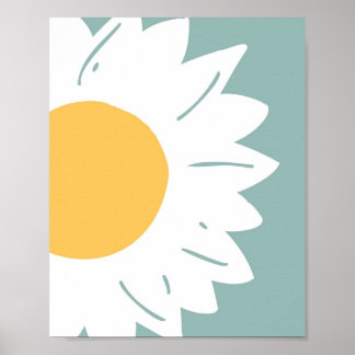 Teal Daisy – Minimalist Floral Wall Art