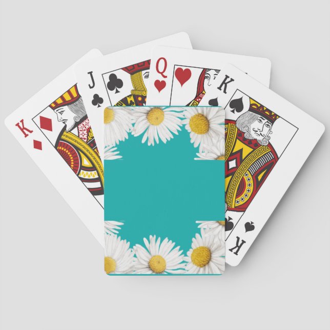 Teal Daisy  Playing Cards (Back)