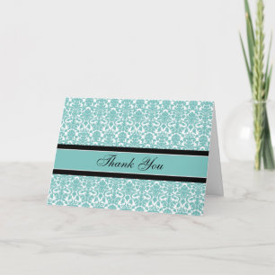 Teal Damask Baby Shower Hostess Thank You
