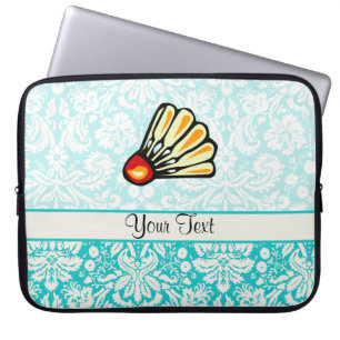 Teal Damask Badminton Laptop Sleeve