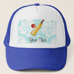 Teal Damask Cricket Trucker Hat