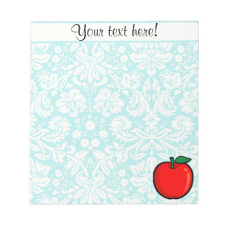 Teal Damask Pattern Apple Notepad