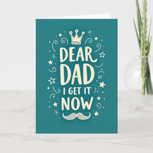 Teal Dear Dad Insight Card (Front)