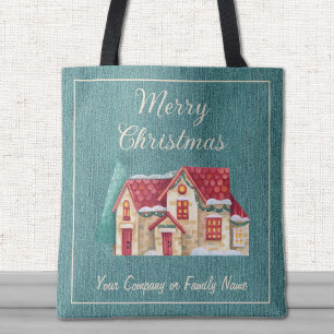 Teal Denim, Company Personalised, Winter House Tote Bag