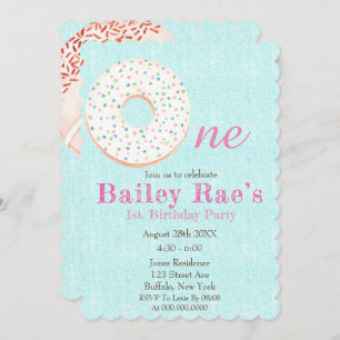 Teal Denim Doughnuts & Sprinkles 1st Birthday Part