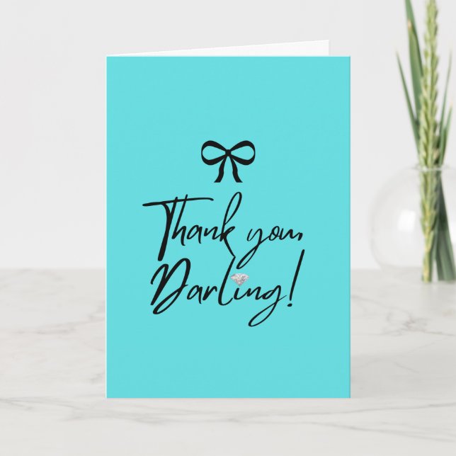 Teal & Diamond Thank You Card (Front)