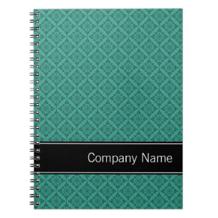 Teal Diamonds Pattern Personalised Notebook