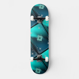 Teal & Diamonds Skateboard