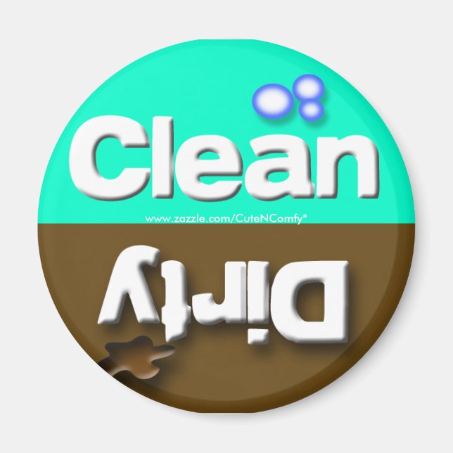Teal Dishwasher Magnets Clean/Dirty (Front)