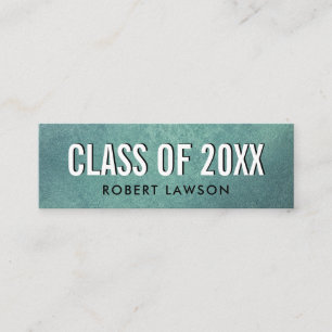 Teal Distressed Class Graduation Name Card