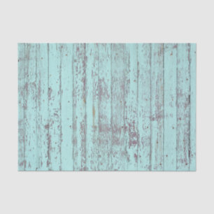 Teal Distressed Rustic Wood Tissue Paper