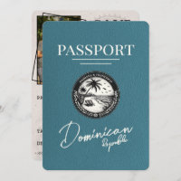 Teal Dominican Republic Passport Save The Date