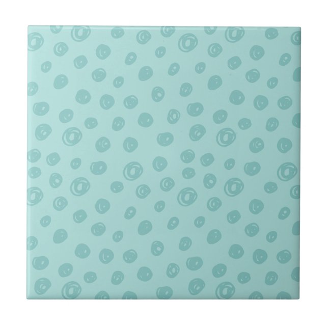 Teal Dot Pattern Tile (Front)