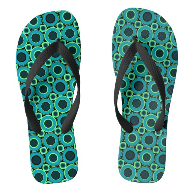 Teal Doughnut With Mint  Jandals (Footbed)