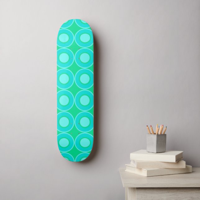Teal Doughnuts With Filling On Mint Skateboard (Wall Art)