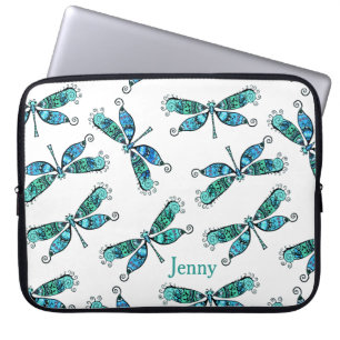 Teal Dragonflies Laptop Sleeve