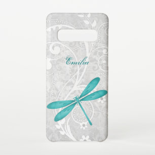 Teal Dragonfly Personalise Samsung Galaxy Case