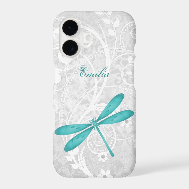 Teal Dragonfly Personalise Samsung Galaxy Case (Back)