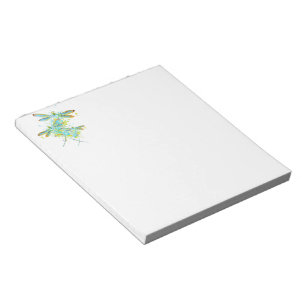 Teal Dragonfly splatter Notepad