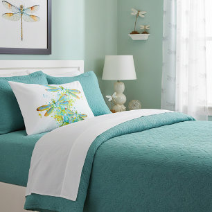 Teal Dragonfly splatter  Pillowcase