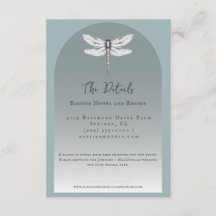 Teal Dragonfly Wedding Enclosure Card