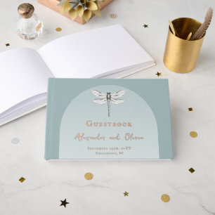 Teal Dragonfly Wedding Guest Book