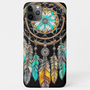 Teal Dreamcatcher Mystical Boho Feathers and Beads Case-Mate iPhone Case