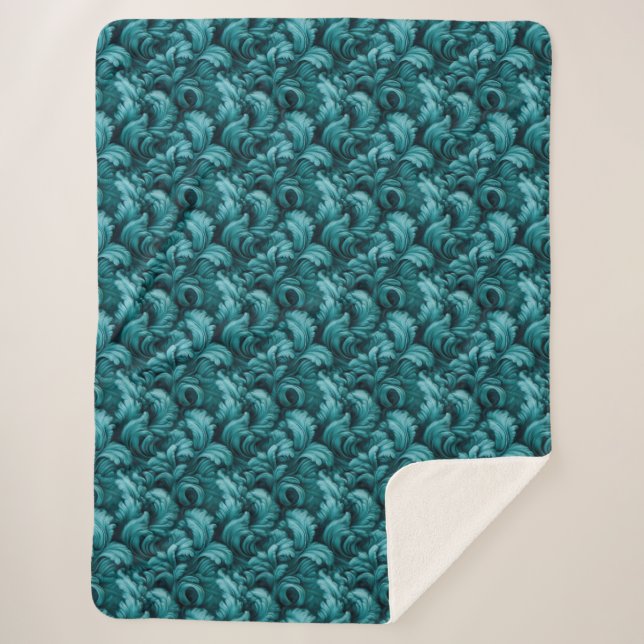 Teal Dreams Sherpa Blanket (Front)