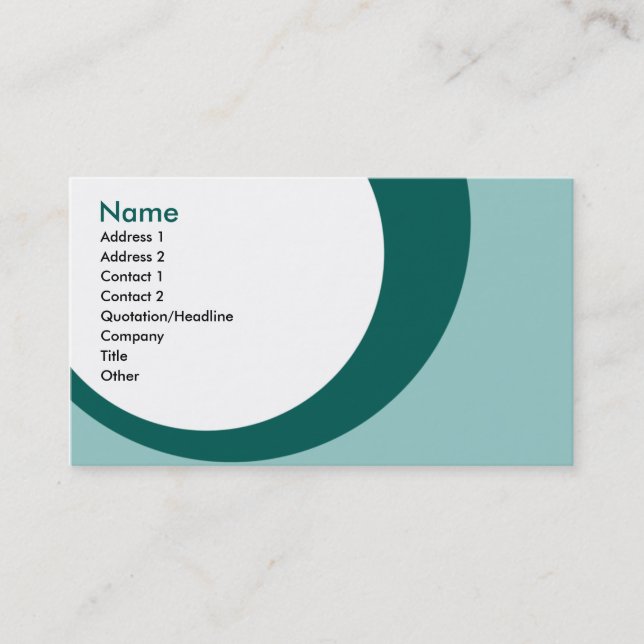 teal drip drops : 2-sided : business card (Front)