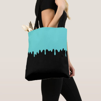 Teal Dripping Slime Tote Bag