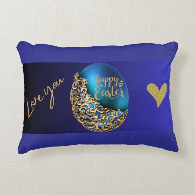 Teal Easter Mug with Love & Sparkle Design 💖✨ Decorative Cushion (Front)