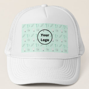 Teal electric business pattern trucker hat